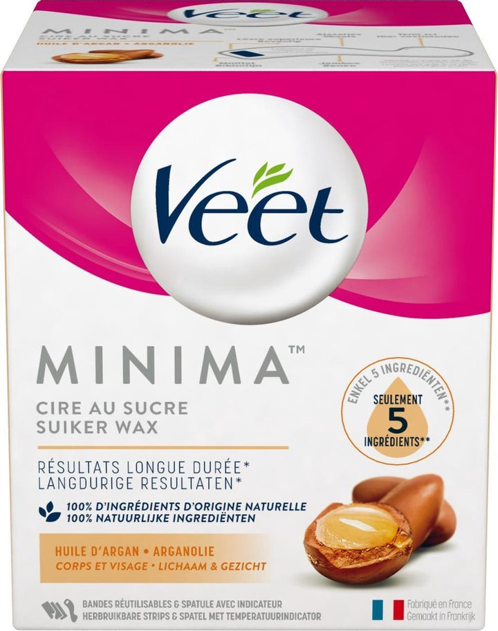 Veet Minima – Warmes orientalisches Wachs – Arganöl 250 ml – Verpackung beschädigt