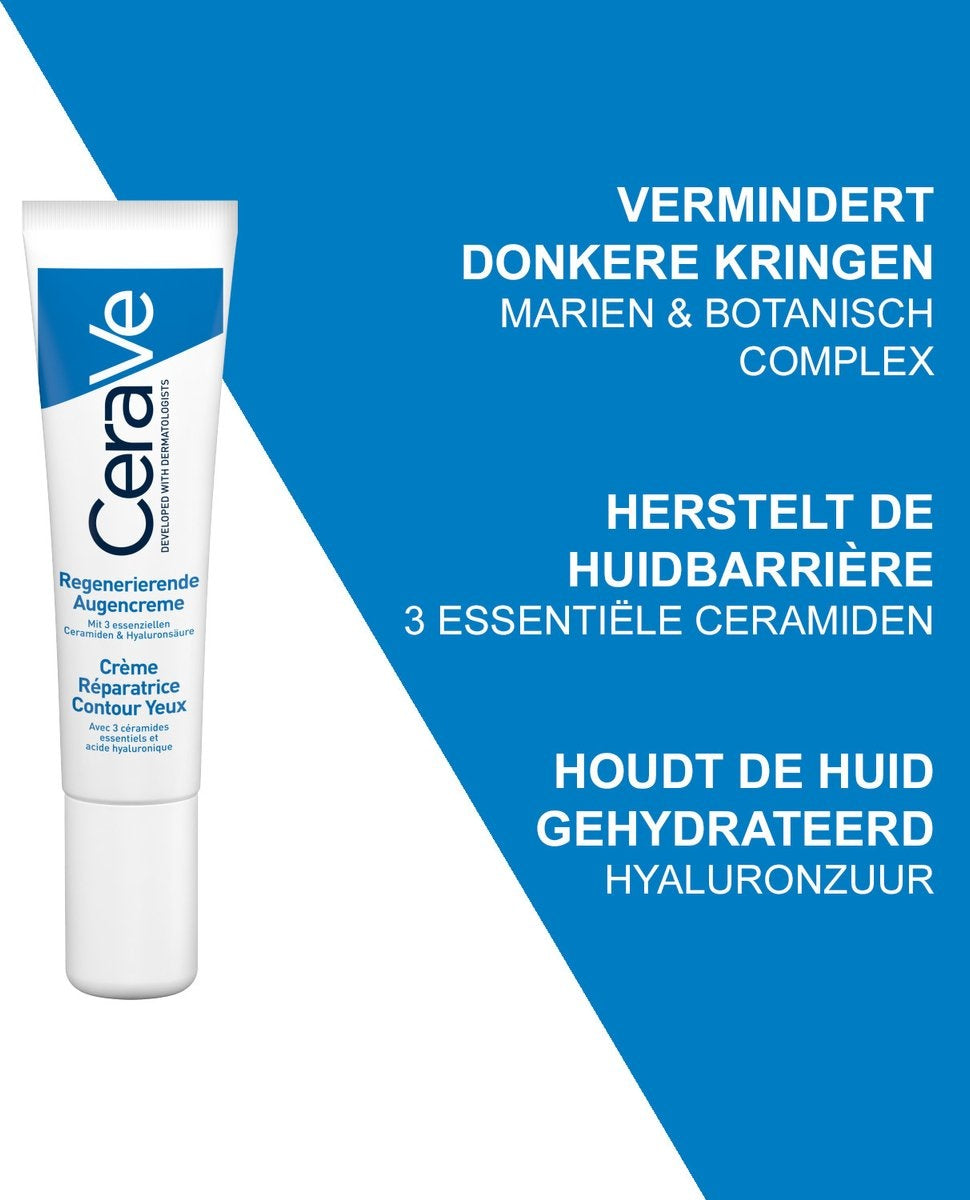 CeraVe - Eye Repair Cream - Oogcrème - tegen wallen en donkere kringen - 14 ml - Verpakking beschadigd