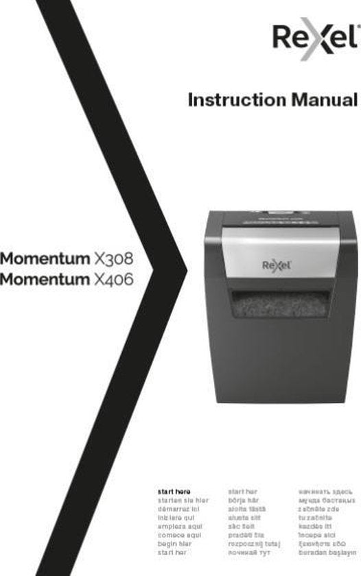 Rexel Momentum X308 Papierversnipperaar voor Thuiskantoor/Thuiswerken - P-3 Snippers - Invoer tot 8 A4-Vel- Vernietigt Documenten, Nietjes En Paperclips - Opvangbak Van 15 Liter - Zwart