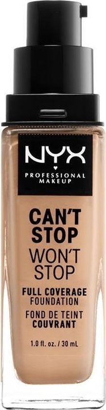 NYX PMU Professional Makeup Can't Stop Won't Stop Full Coverage Foundation - Soft Beige CSWSF7.5 - Foundation - 30 ml