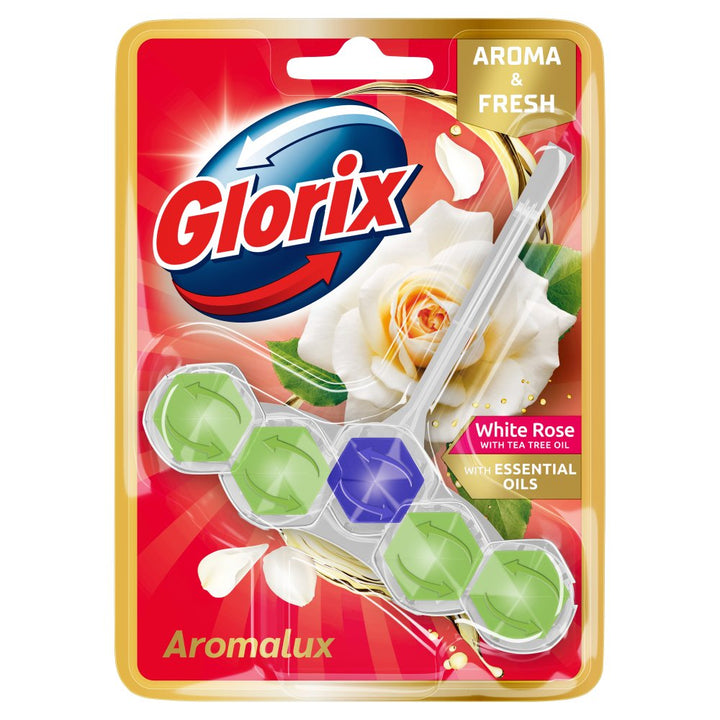 Glorix Aromalux Toilet Block - White Rose &amp; Tea Tree Oil