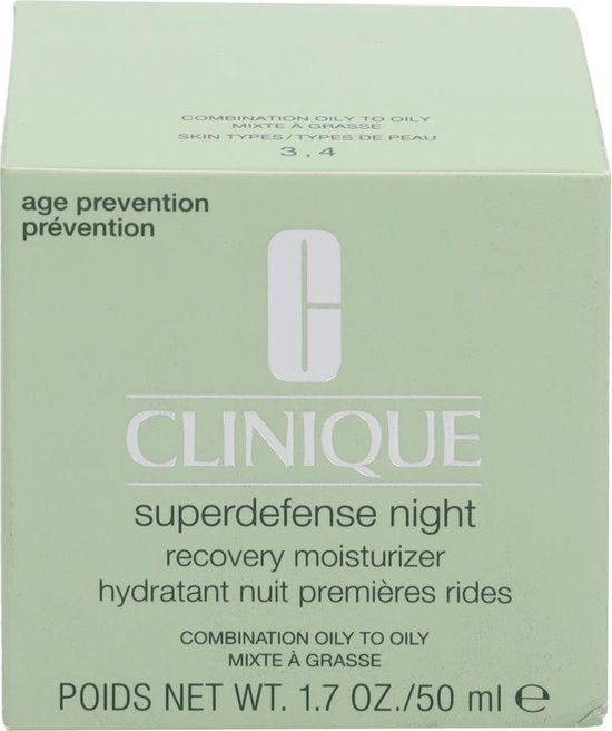 Clinique Superdefense Night Recovery Moisturizer Nachtcrème - 50 ml - Vette huid