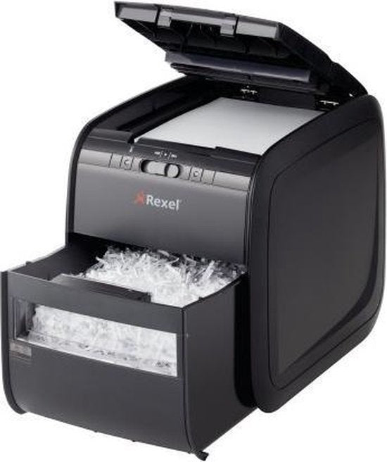 Rexel 90X Paper Shredder for Office and Home Work - Security Level: DIN P- 3 Cuts - Up to 12 A4 Sheets - Shreds Documents, Credit Cards, Staples and Paper Clips - 20 Litre Waste Bin - Black - Ideal for Home Office/Home Workplace