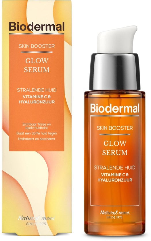 Biodermal Skin Booster Glow serum 'For a radiant skin with Vitamin C and Hyaluronic acid - Hyaluronic acid serum 30ml - Packaging damaged