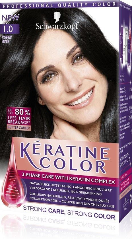 Schwarzkopf Keratine Color 1.0 Zwart Haarverf- 1 stuk