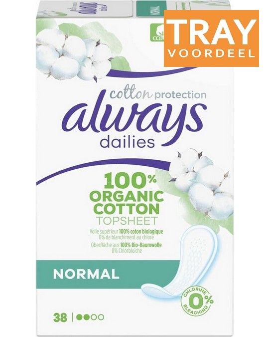 Always Dailies Cotton Protection Inlegkruisjes - Voordeelverpakking 10 x 38 stuks - Normal