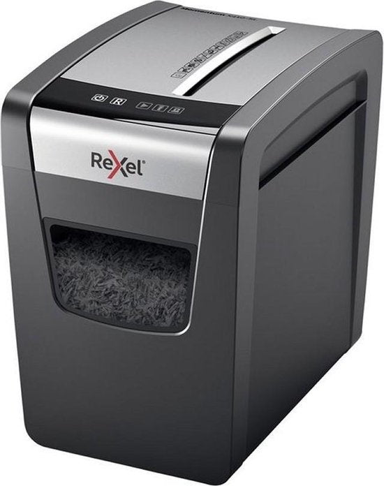 Rexel Momentum X410-SL Slimline Silent Paper Shredder for Home/Home Office or Office - P- 4 Cut - Up to 10 A4 Sheets - Shreds Documents with Small Staples and Paper Clips - 23 Litre Waste Bin - Black