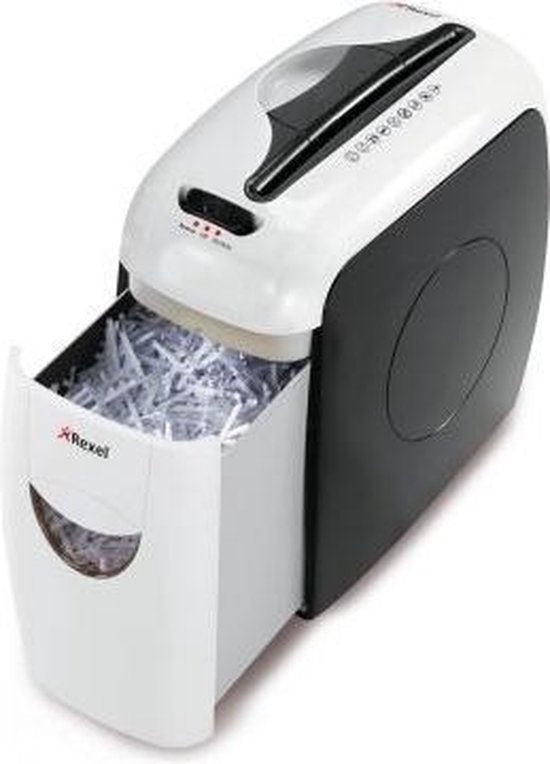 Rexel Stule P4 Home/Home Office Paper Shredder - P- 4 Cuts - Input up to 5 A4 Sheets - Shreds Documents, Staples and Paper Clips - 7.5 Litre Waste Bin - White