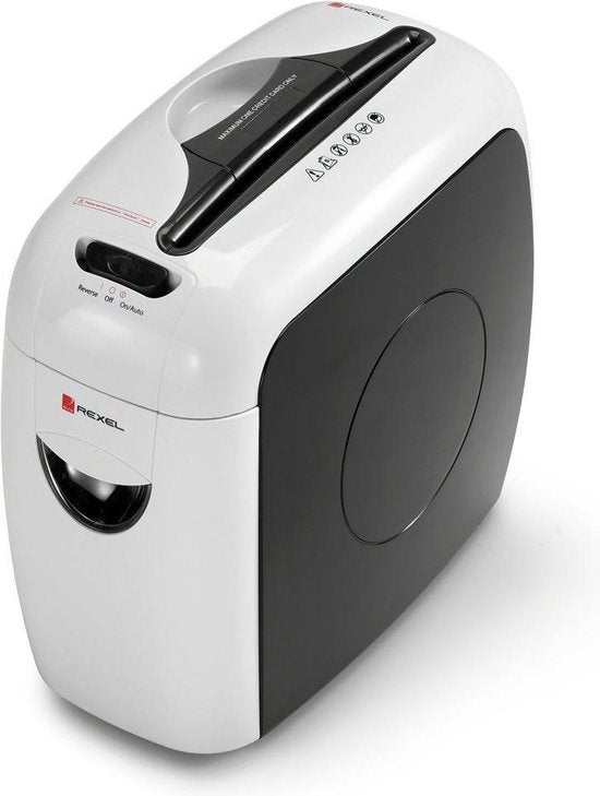 Rexel Stule P4 Home/Home Office Paper Shredder - P- 4 Cuts - Input up to 5 A4 Sheets - Shreds Documents, Staples and Paper Clips - 7.5 Litre Waste Bin - White