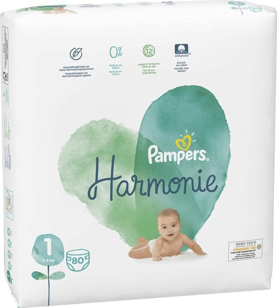 Pampers Harmonie / Pure Size 1 (2-5kg) 160 Diapers