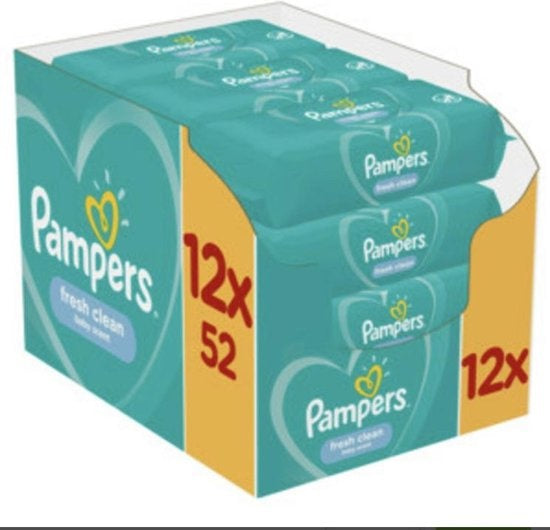 Pampers Fresh Clean Babytücher – 12 x 52 Tücher