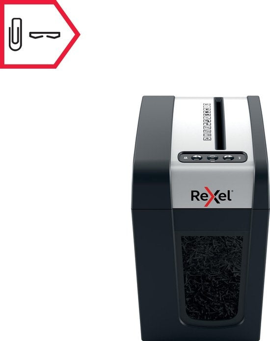 Rexel Secure MC3-SL Fluisterstille Papierversnipperaar voor Thuis/Thuiswerken - P- 5 Microsnippers - Invoer tot 3 A4-Vellen - Vernietigt Documenten, Nietjes En Paperclips - Opvangbak Van 10 Liter - Zwart