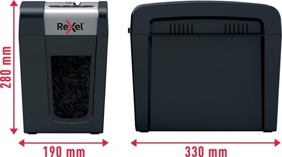 Rexel Secure MC3-SL Fluisterstille Papierversnipperaar voor Thuis/Thuiswerken - P- 5 Microsnippers - Invoer tot 3 A4-Vellen - Vernietigt Documenten, Nietjes En Paperclips - Opvangbak Van 10 Liter - Zwart