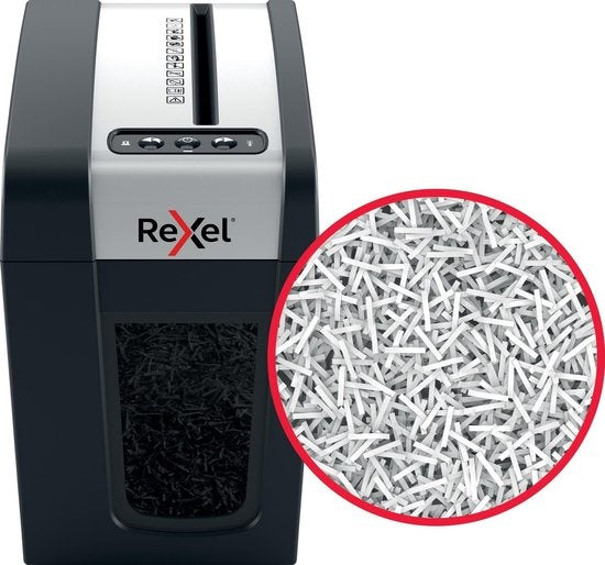 Rexel Secure MC3-SL Fluisterstille Papierversnipperaar voor Thuis/Thuiswerken - P- 5 Microsnippers - Invoer tot 3 A4-Vellen - Vernietigt Documenten, Nietjes En Paperclips - Opvangbak Van 10 Liter - Zwart