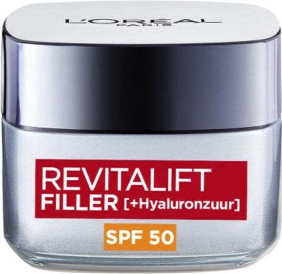 L'Oréal Paris Revitalift Filler Anti-Aging-Tagescreme SPF50 – 50 ml – Gesichtspflege mit Hyaluronsäure