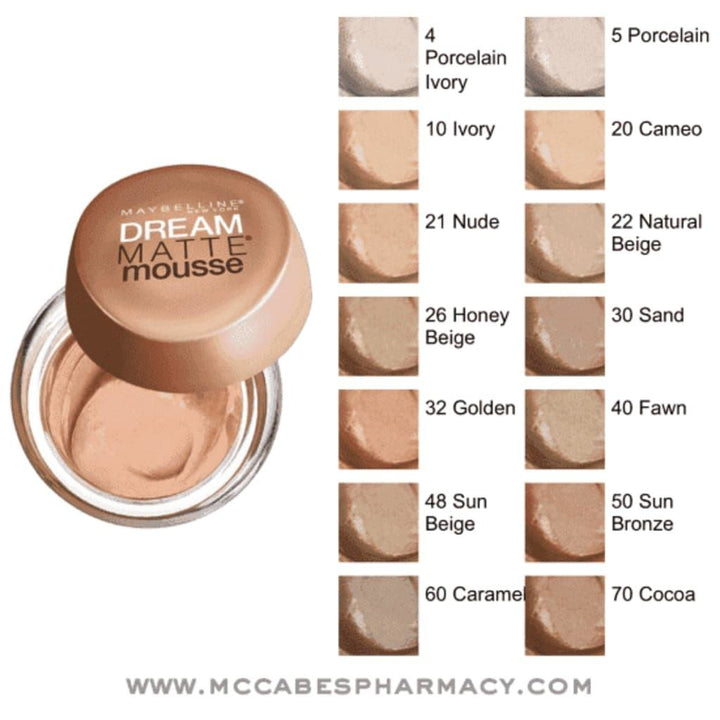 Maybelline Foundation Dream Matte Mousse - Nude 21