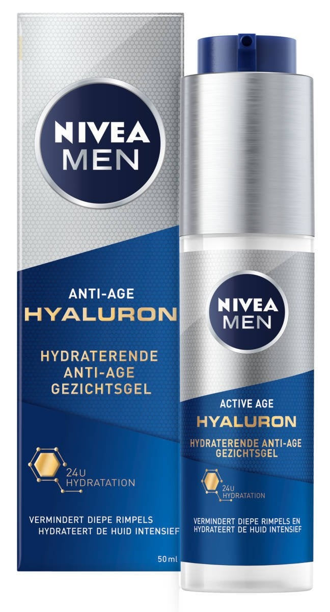 NIVEA MEN Hyaluron Feuchtigkeitsspendendes Anti-Age-Gesichtsgel – 50 ml – Verpackung beschädigt