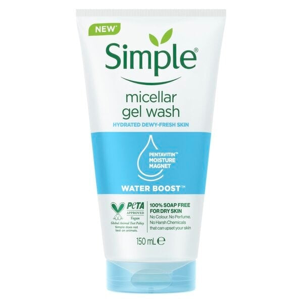 Simple Micellar Water Boost Facial Gel Wash 150ml