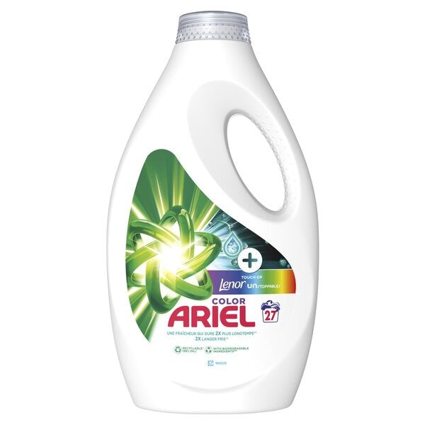 Ariel Vloeibaar Wasmiddel +Touch Van Lenor Unstoppables - Kleur 27 wasbeurten